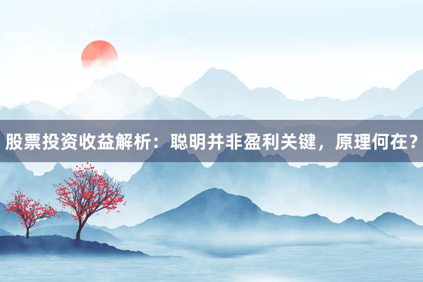 股票投资收益解析：聪明并非盈利关键，原理何在？