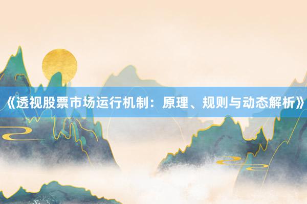 《透视股票市场运行机制：原理、规则与动态解析》