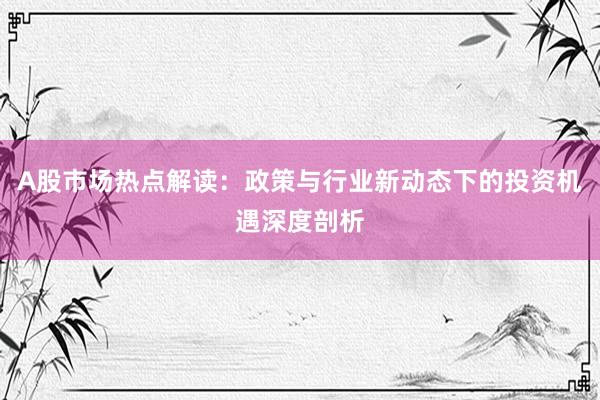 A股市场热点解读：政策与行业新动态下的投资机遇深度剖析