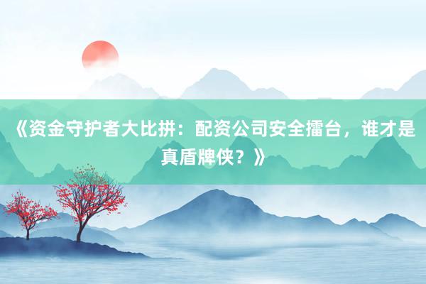 《资金守护者大比拼：配资公司安全擂台，谁才是真盾牌侠？》