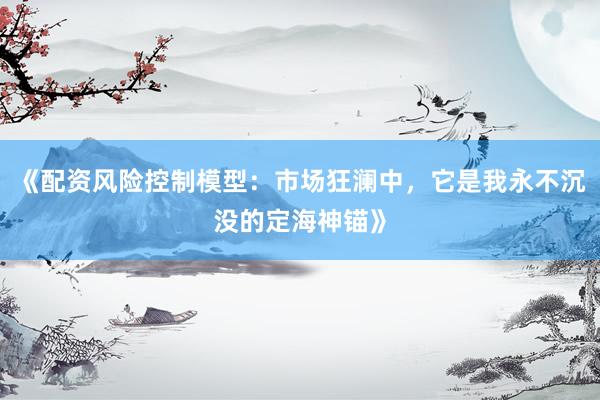 《配资风险控制模型：市场狂澜中，它是我永不沉没的定海神锚》